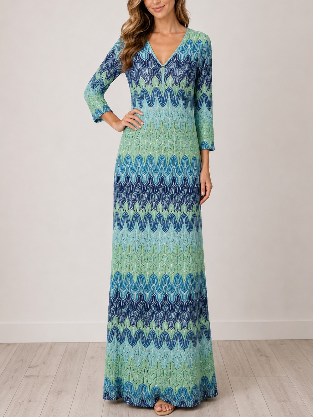Lilly Pulitzer Lamora Crochet Maxi Dress Green Blue - NEW w/o tags!